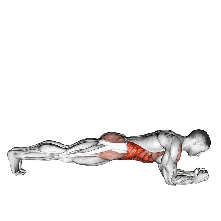 Demonstration of the front plank with twist