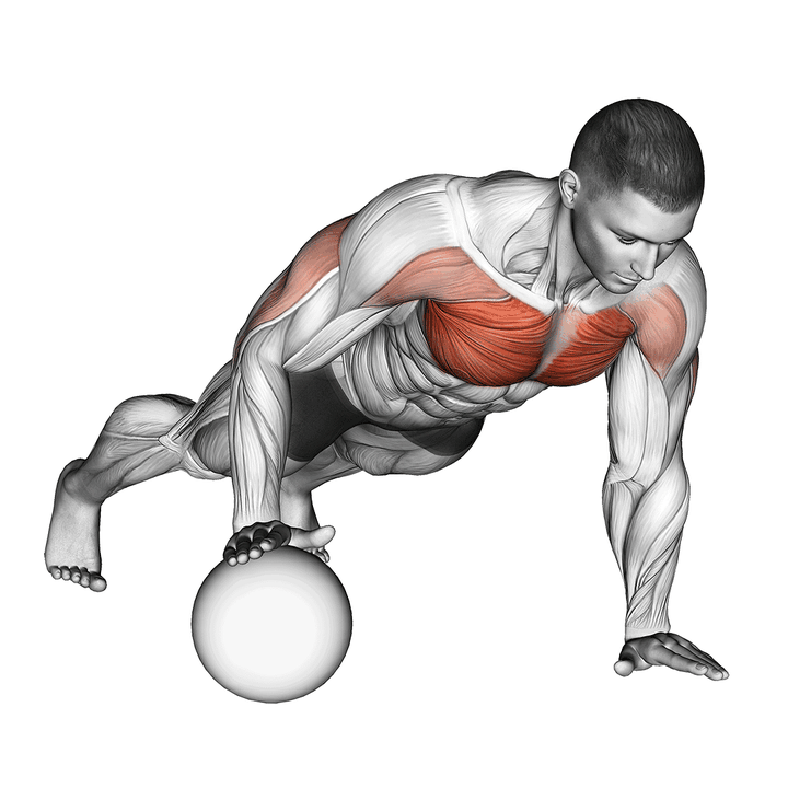 Demonstration of the push-up medicine ball