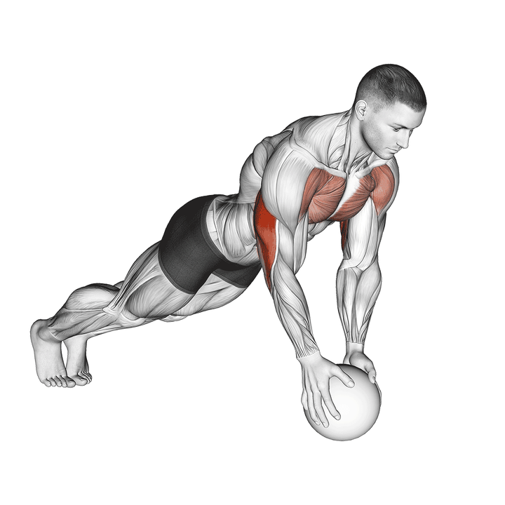 Demonstration of the medicine ball close grip push up