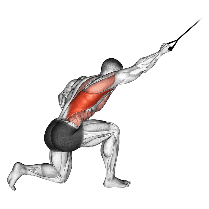 Demonstration of the band kneeling one arm pulldown