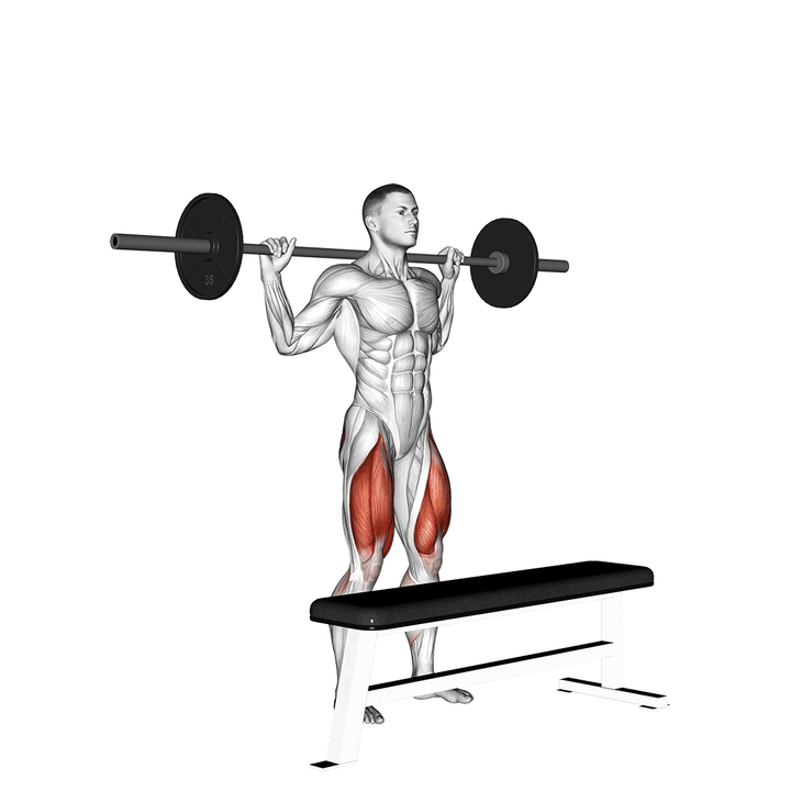 Demonstration of the barbell step-up