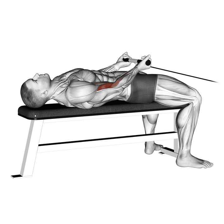 Demonstration of the cable lying bicep curl
