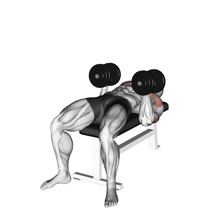 Demonstration of the dumbbell twisting bench press - targeted variation