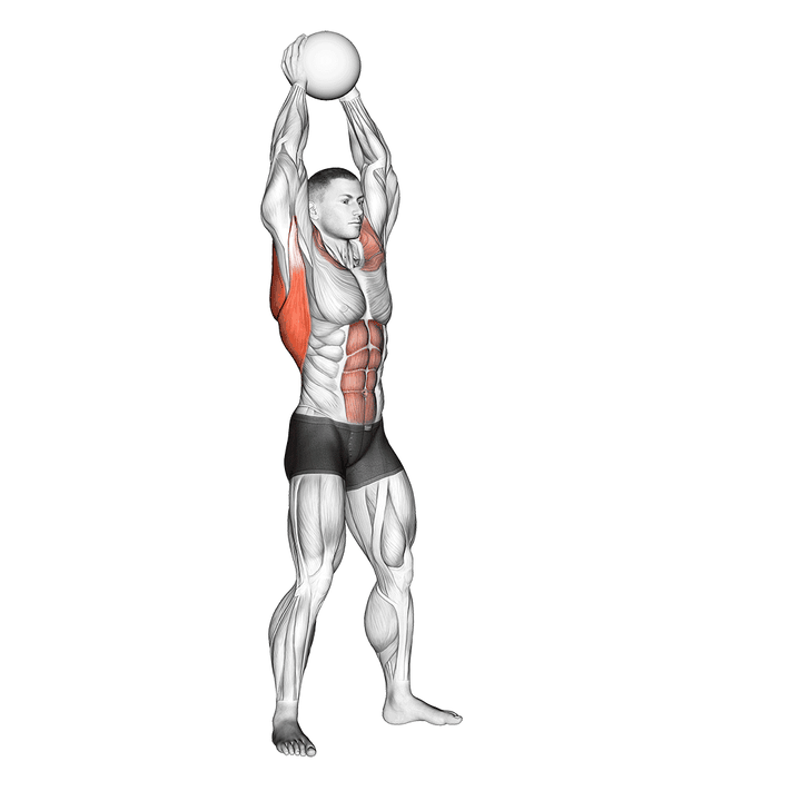 Demonstration of the medicine ball overhead slam