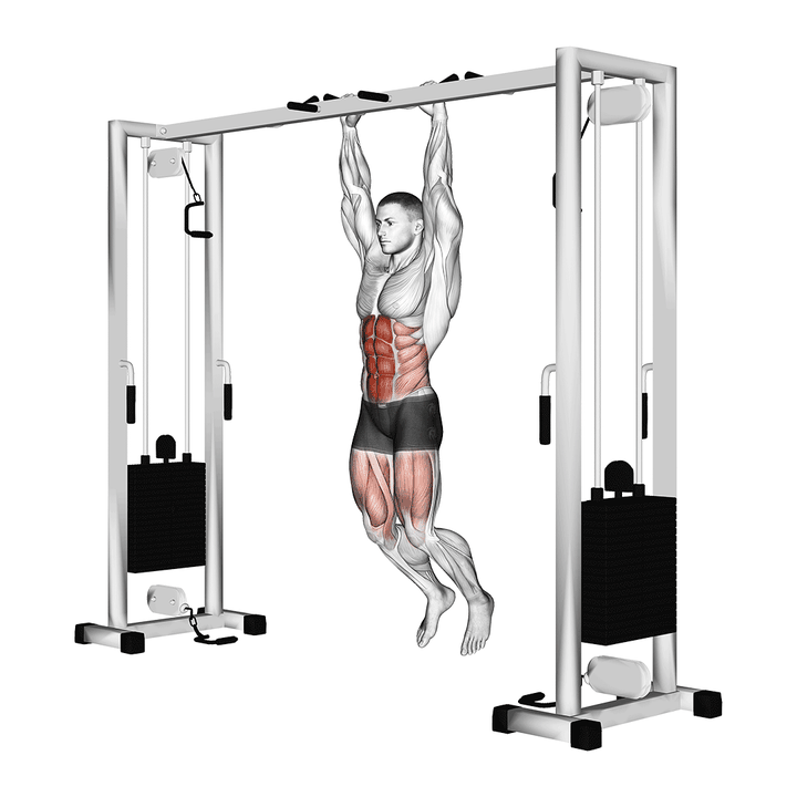 Demonstration of the hanging straight leg hip raise