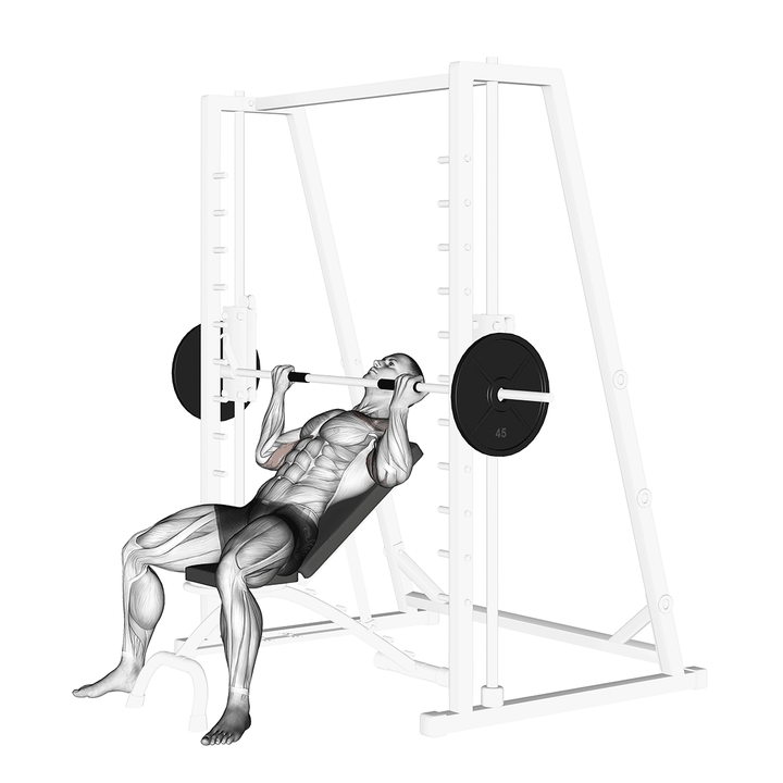Demonstration of the smith incline reverse-grip press
