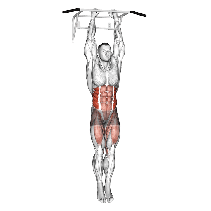 Demonstration of the hanging oblique knee raise