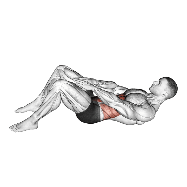 Demonstration of the knee touch crunch
