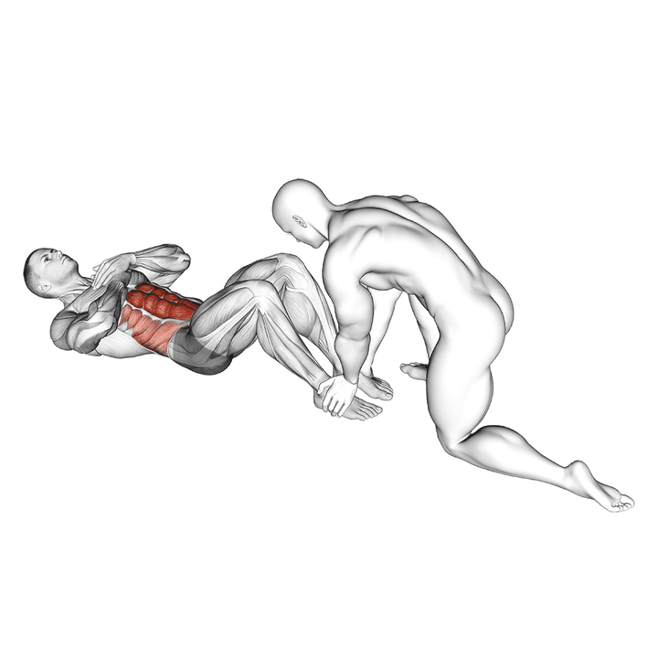 Demonstration of the assisted sit-up with wide