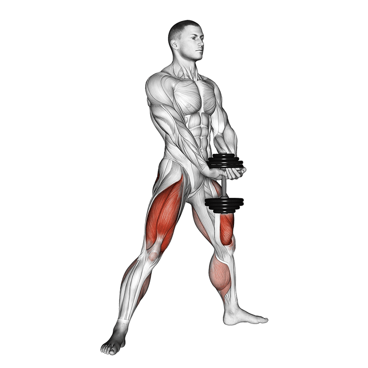 Demonstration of the dumbbell plyo squat