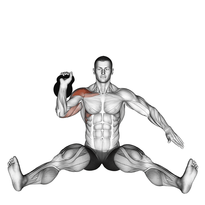Demonstration of the kettlebell seated press