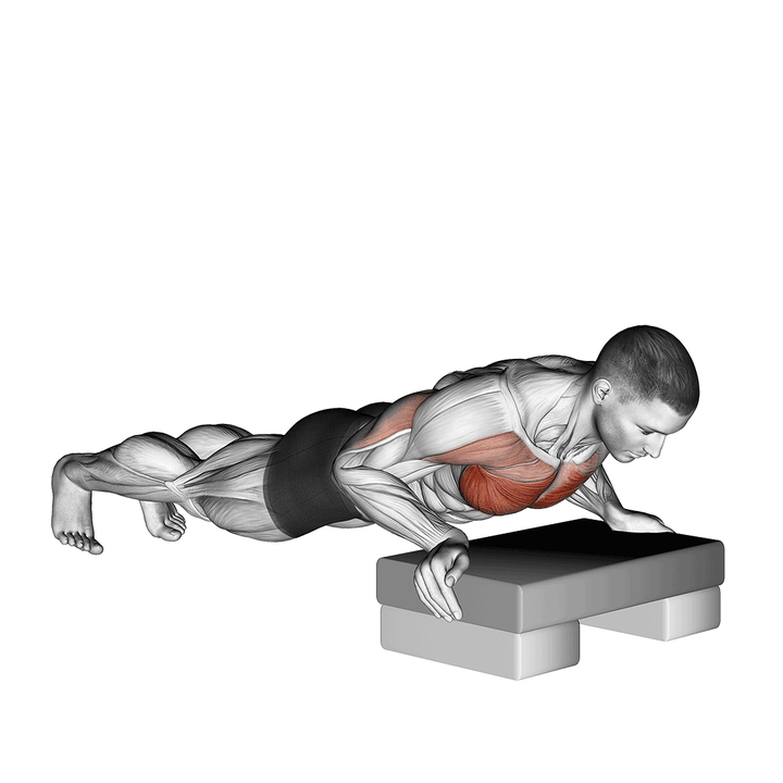Demonstration of the incline push-up