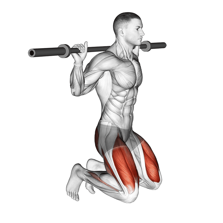 Demonstration of the kneeling jump squat