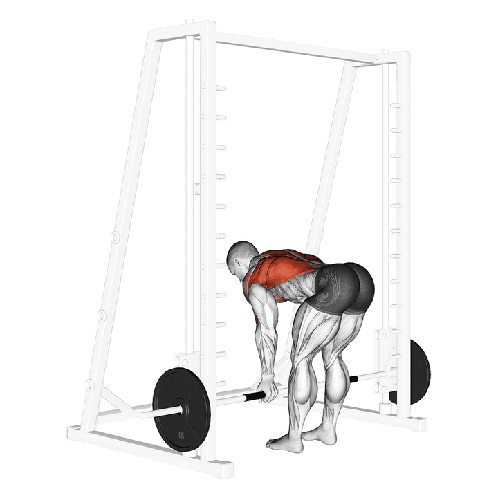 Demonstration of the smith reverse grip bent over row