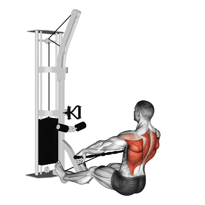 Demonstration of the cable floor seated wide-grip row