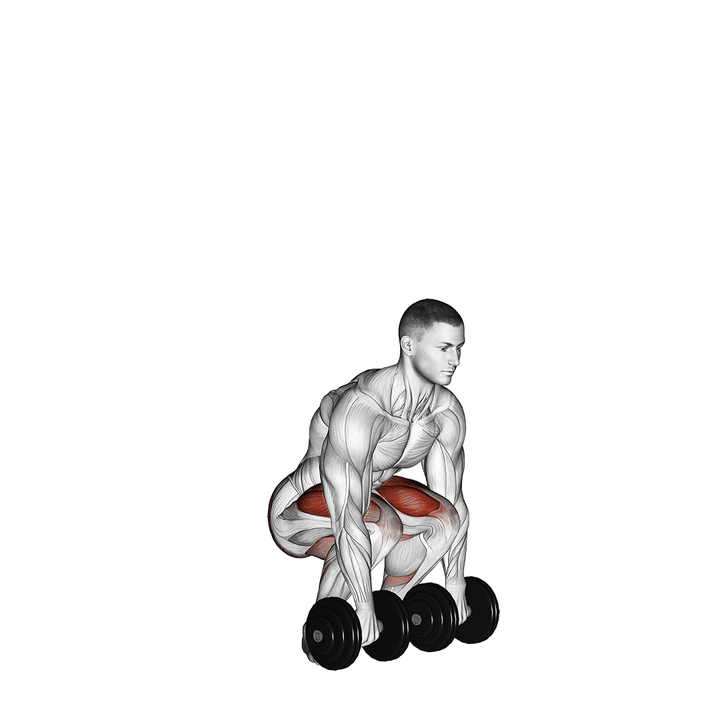 Demonstration of the dumbbell deadlift
