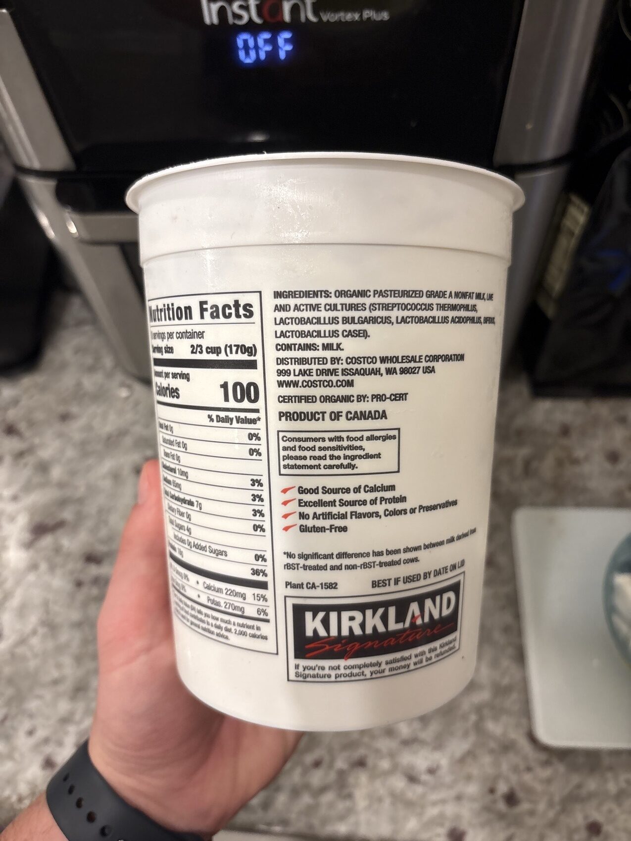 KIRKLAND Signature organic GREEK YOGURT plain