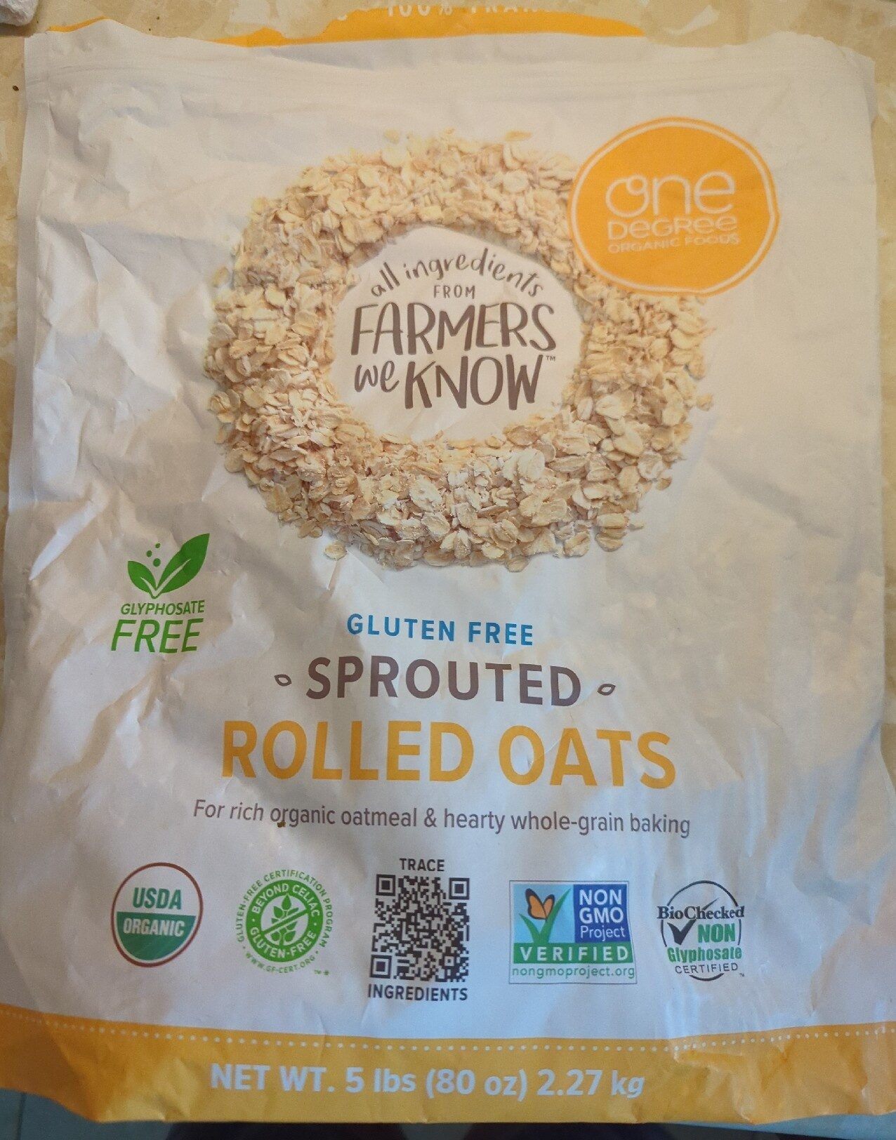 one degree ORGANIC FOODS SPROUTED ROLLED OATS