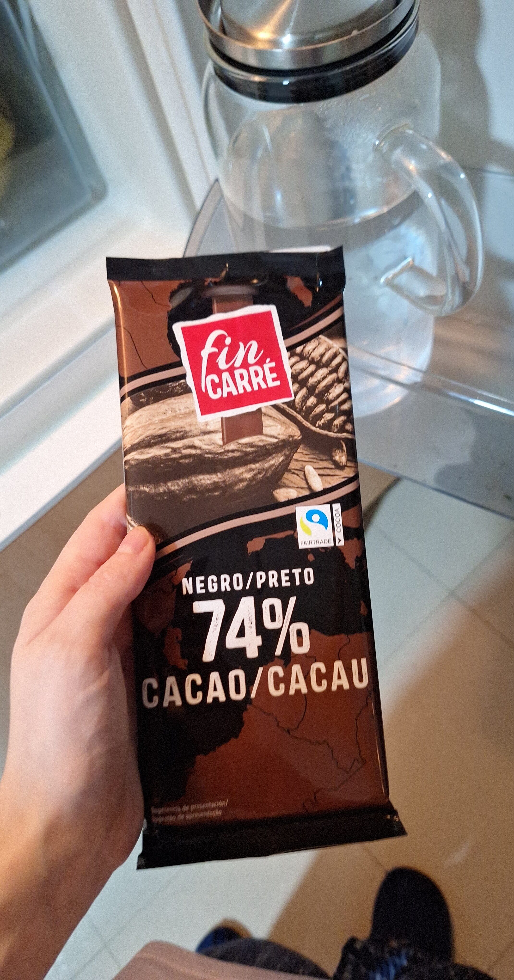 fin CARRÉ NOIR INTENSE 74% CACAO