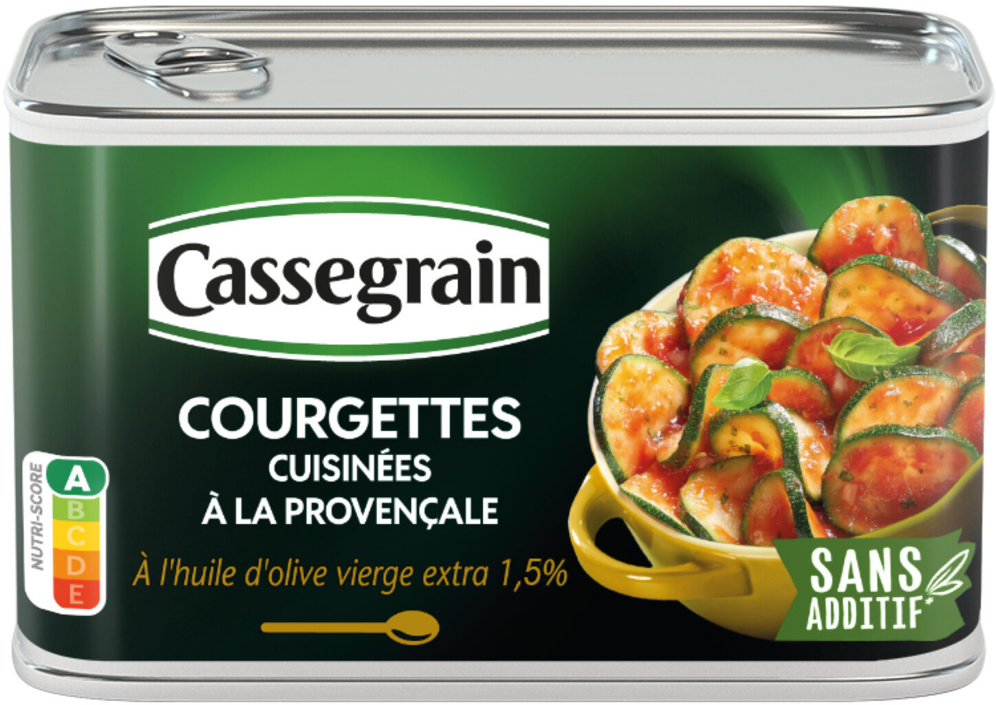 Cassegrain Courgettes cuisinées avec tomates et oignons à l'huile d'olive vierge extra 1,5%
