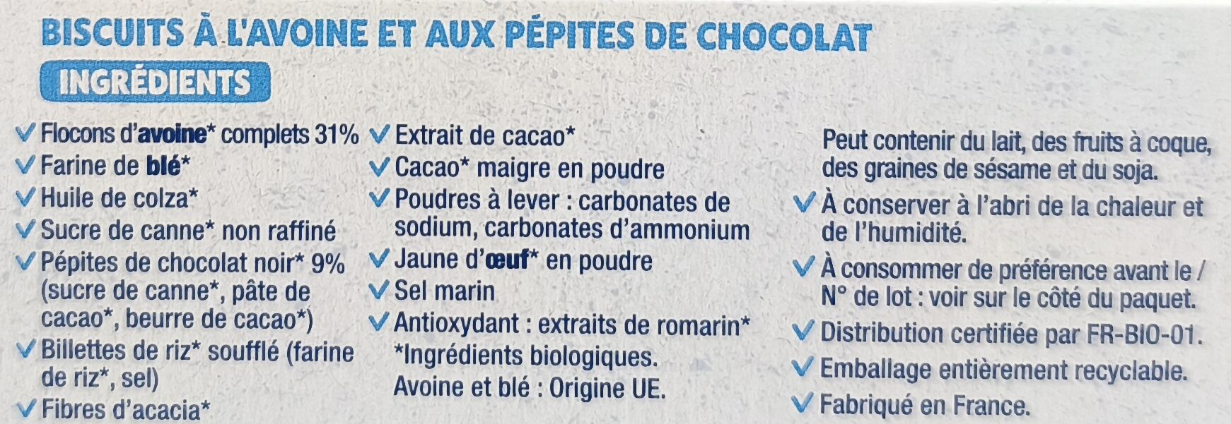 Bjorg Avoine chocolat