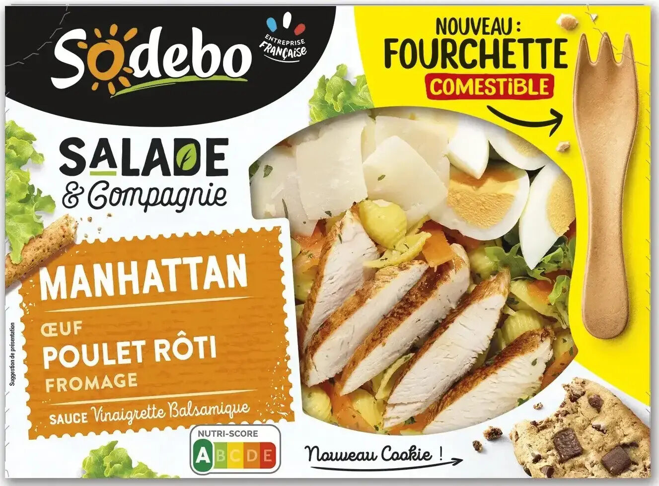 Salade & Compagnie Salade & Compagnie Manhattan Œuf Poulet Rôti Fromage Sauce Balsamique