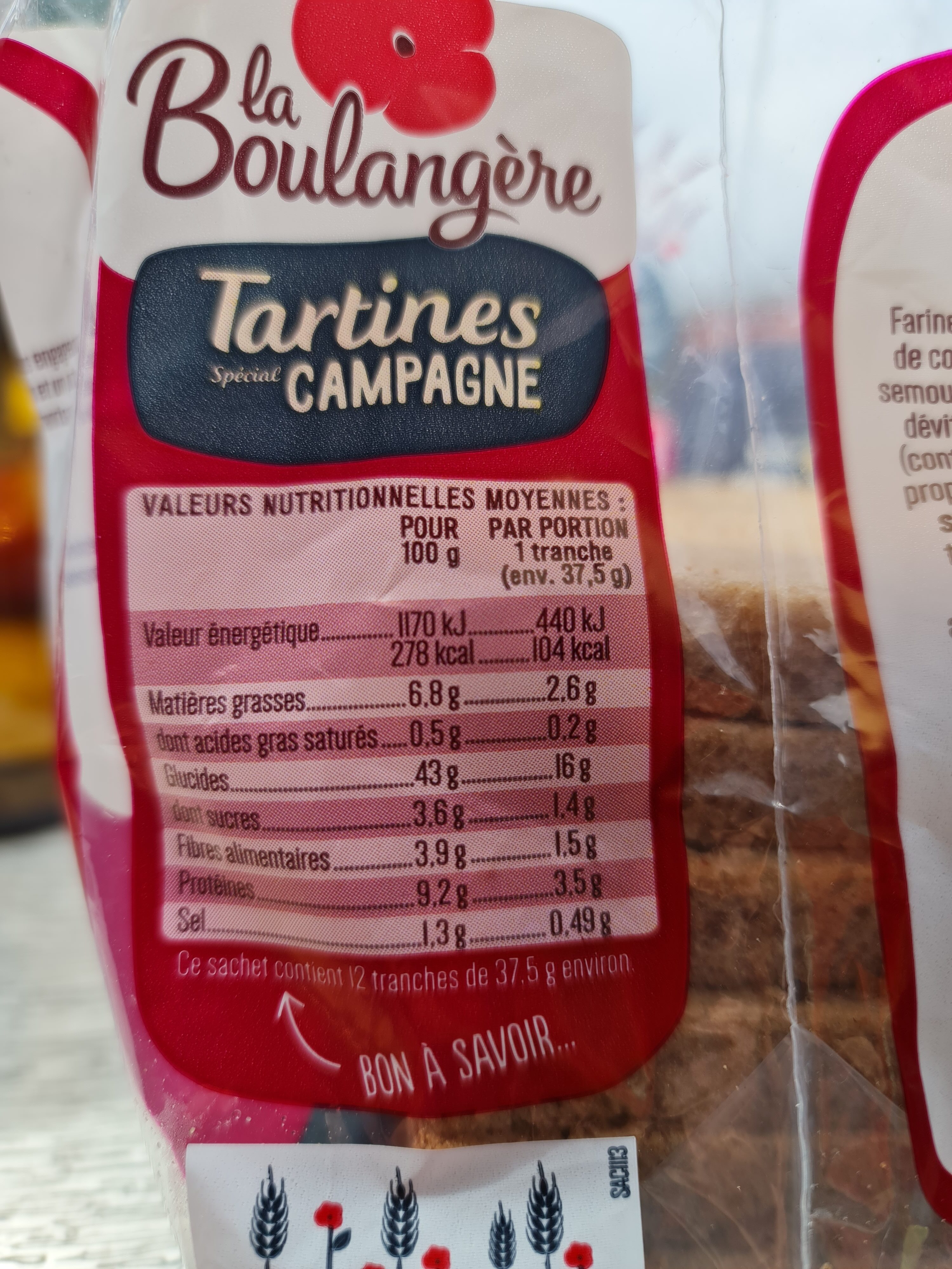 la Boulangère Tartines Spécial Campagne