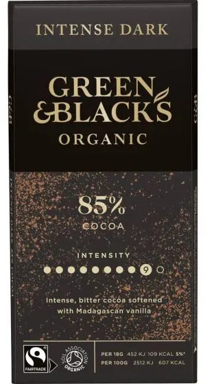 GREEN & BLACK'S ORGANIC INTENSE DARK 85% COCOA