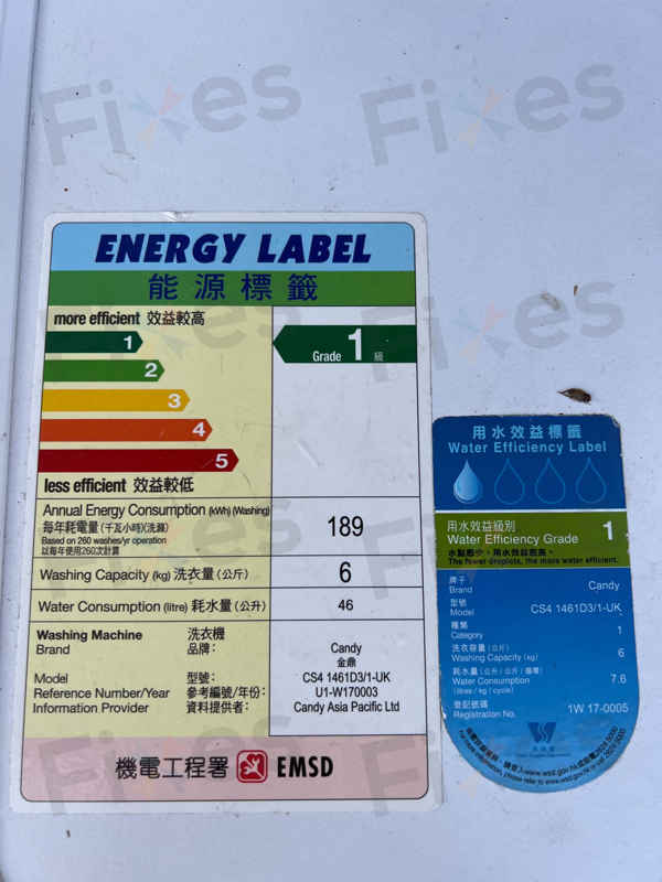 排水困難🚰Candy金鼎牌前置式洗衣機 CS41461D3/1UK