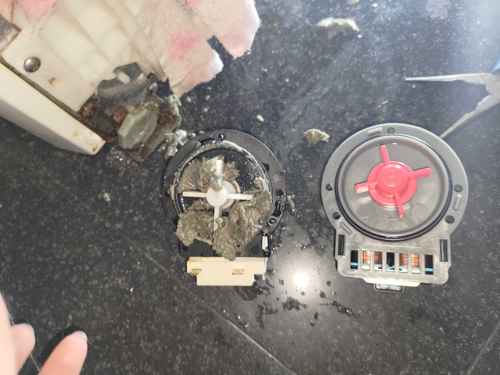 洗衣粉累積竟讓這部LG WFCN系列洗衣機出現0E故障碼，現場拆泵驚見殘渣 💡