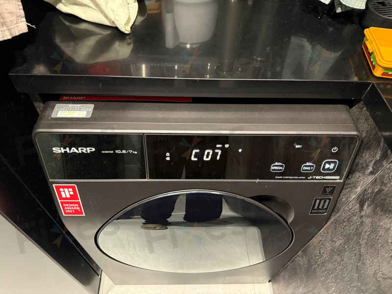 乾衣有風無熱？這部Sharp ESWD系列洗衣機C07故障碼背後的隱藏問題 🌡️