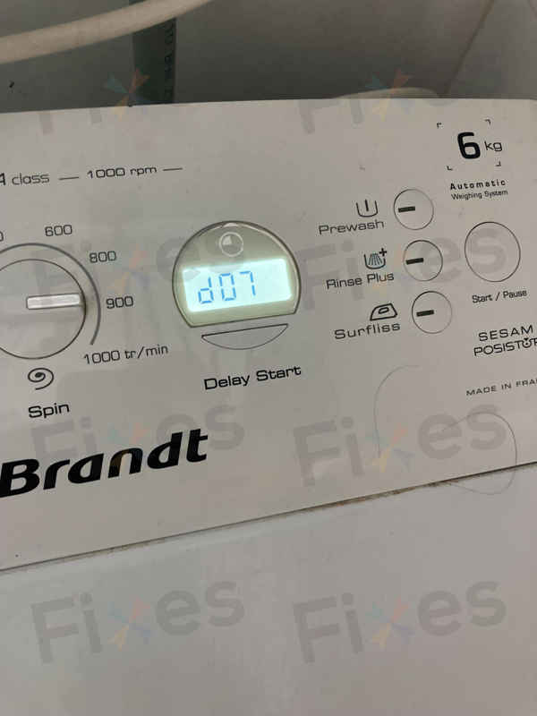 出現故障碼D07🚧Brandt白朗牌上置式洗衣機 WTC96100