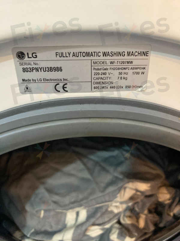出現故障碼DE🚫 LG前置式洗衣機 WFT1207MW