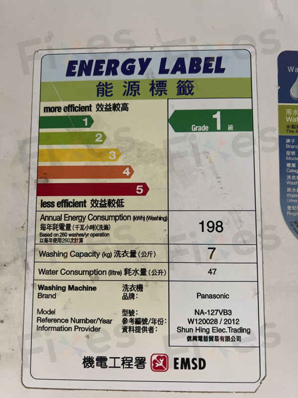 出現故障碼E03🔧Panasonic樂聲前置式洗衣機 NA127VB3