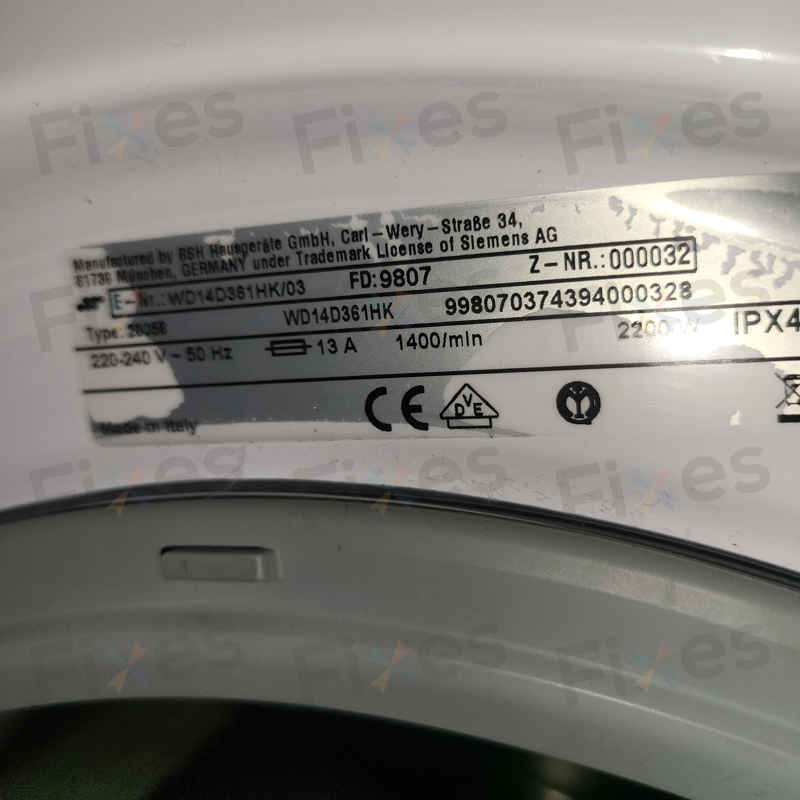 出現故障碼E06💡Siemens西門子前置式洗衣機 WD14D361HK/03