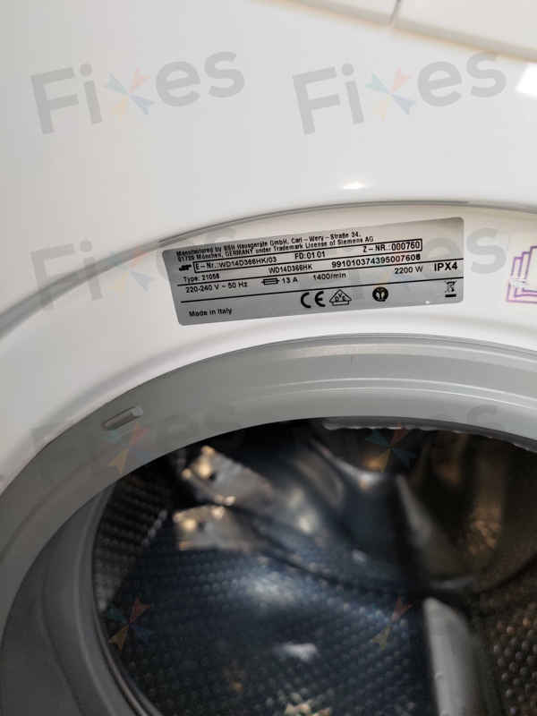 出現故障碼E06🔧Siemens西門子前置式洗衣機 WD14D366HK/03