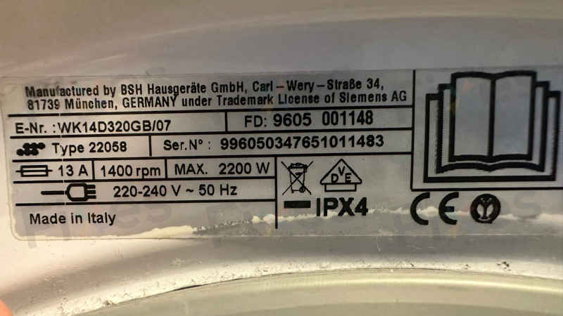 出現故障碼E11,換摩打碳刷🔍Siemens西門子二合一洗衣乾衣機 WK14D320GB/07