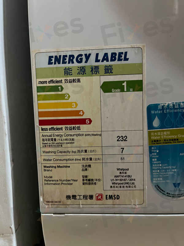 出現故障碼E11⚠️Whirlpool惠而浦前置式洗衣機 AWF74141BU