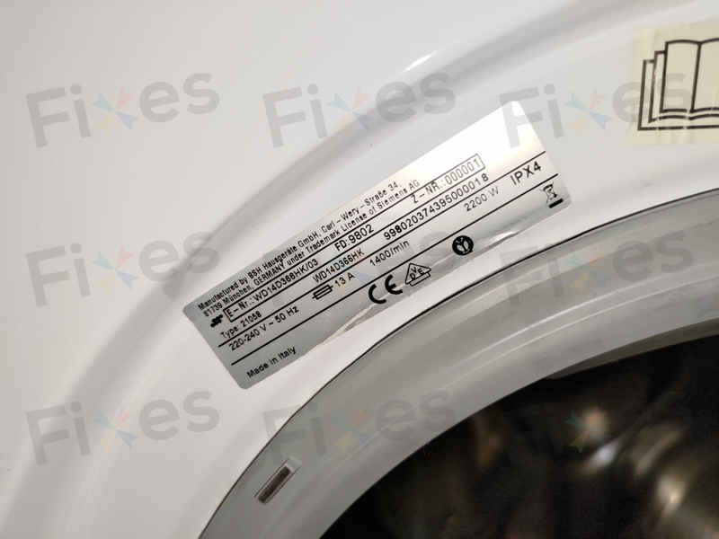 出現故障碼E12 及 E13🔧Siemens西門子二合一洗衣乾衣機 WD14D366HK/03