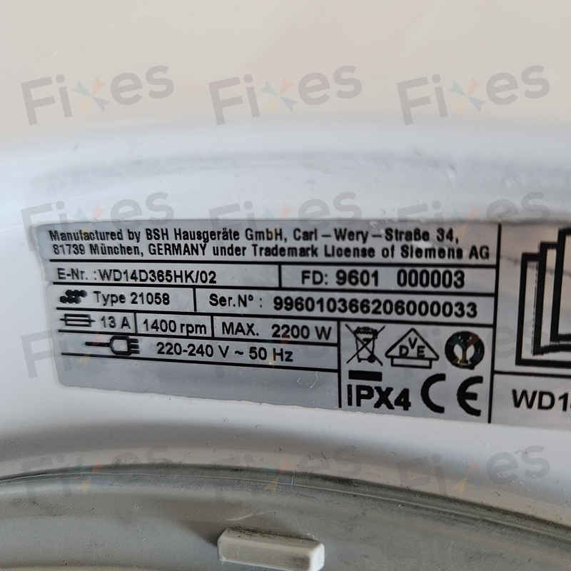 這部西門子WD系列洗衣機顯示E13後門鎖失效?揭露烘乾發熱線漏電真相 🌡️