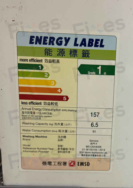 出現故障碼E18🔍Siemens西門子前置式洗衣機 WS12K440HK/08