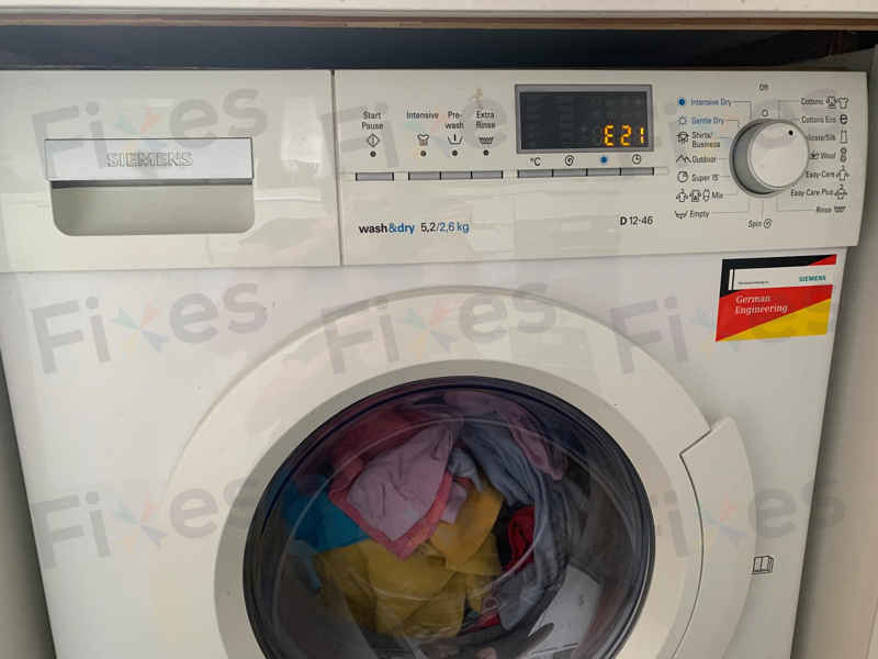 出現故障碼E21,無法運轉🔧Siemens西門子前置式洗衣機 WD12D460HK/07