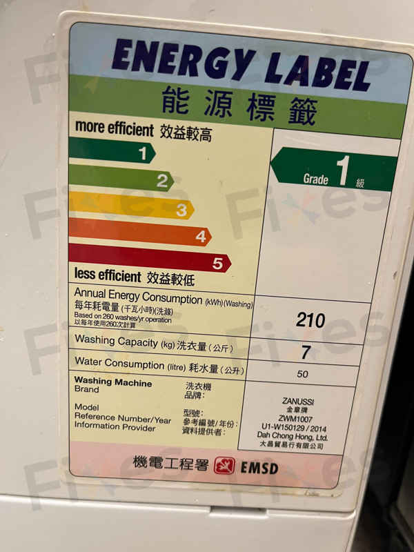 出現故障碼E60，摩打碳刷問題😰Zanussi金章牌前置式洗衣機 ZWM1007