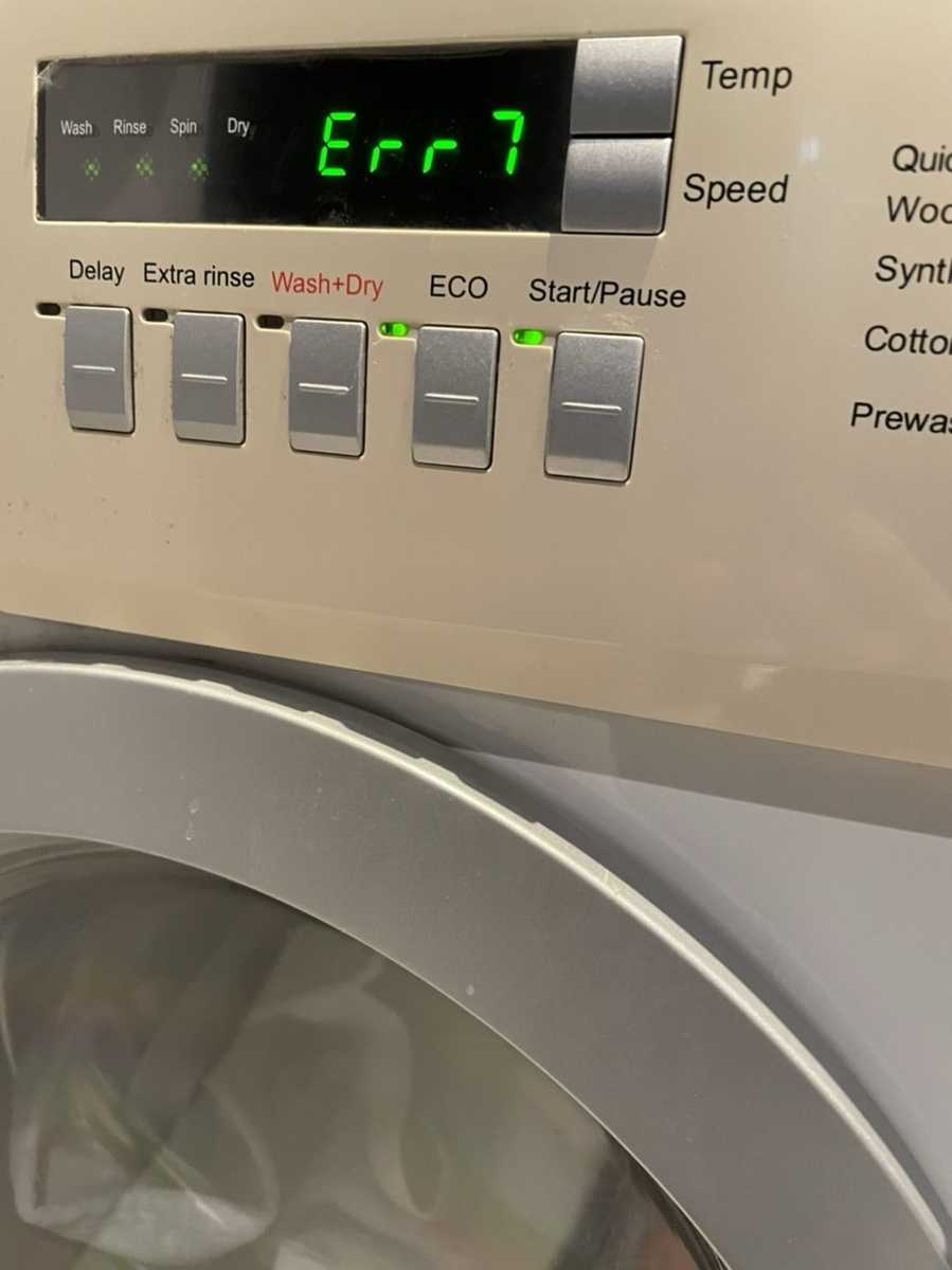 出現故障碼Err7🔩Cristal尼斯牌二合一洗衣乾衣機 WDC1200FMW