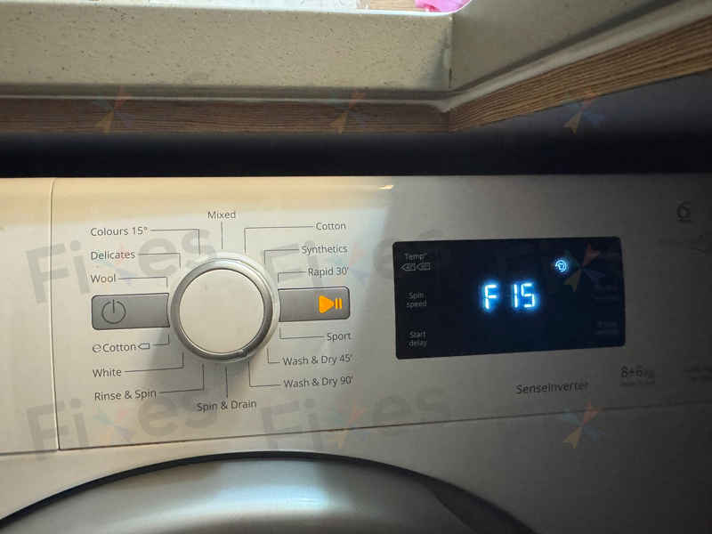 這部惠而浦WFCR系列洗衣機烘乾時總跳F15?原來發熱線有隱藏漏電問題 ⚡
