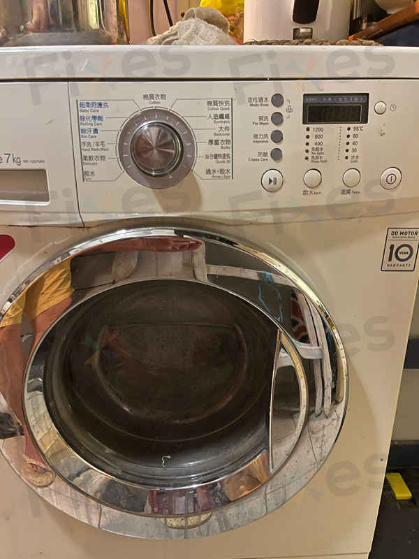 轉動不了出現故障碼LE🔧LG前置式洗衣機 WF1207MW