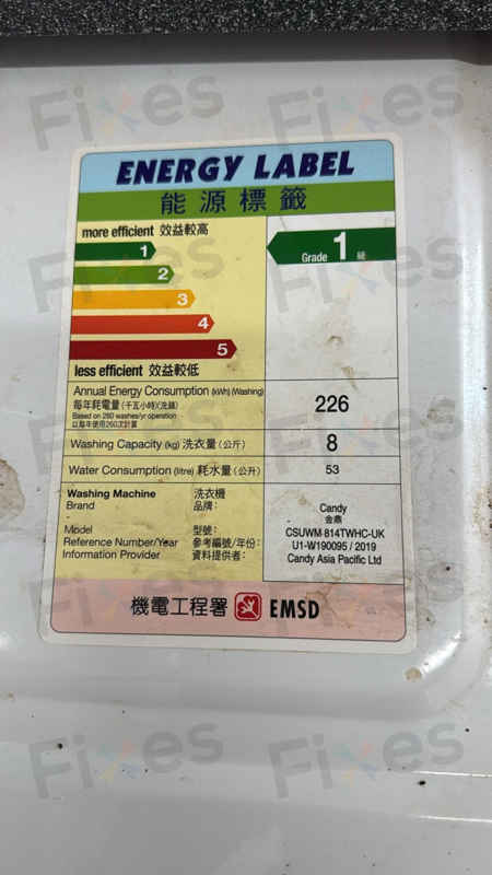 這部Candy前置式洗衣機CSUWM814TWHCUK排水故障？師傅現場發現過濾器變『寶藏箱』 🔍