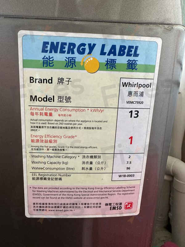 不排水，出現故障碼E2🆘Whirlpool惠而浦日式洗衣機 VEMC75920