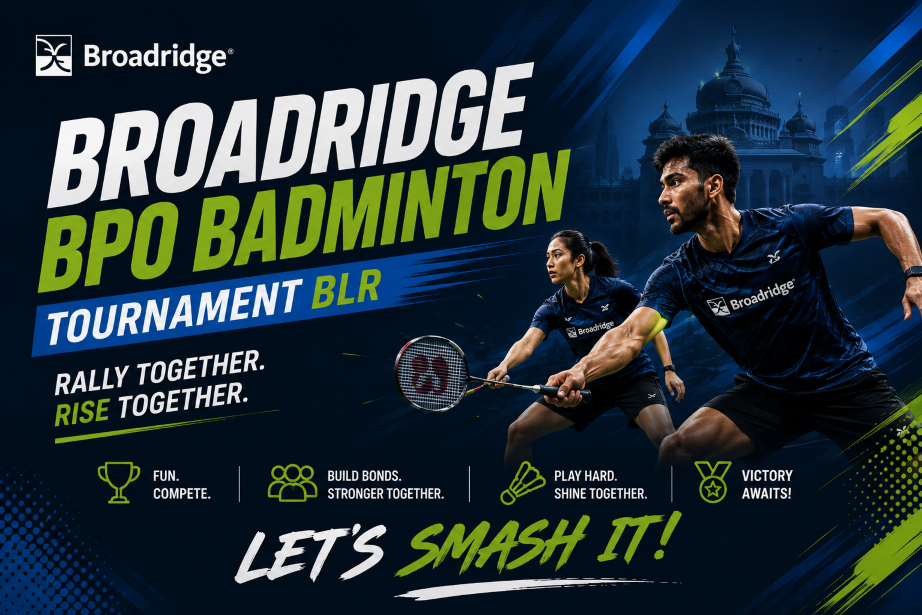 Broadridge BPO BADMINTON Tournament BGLR banner