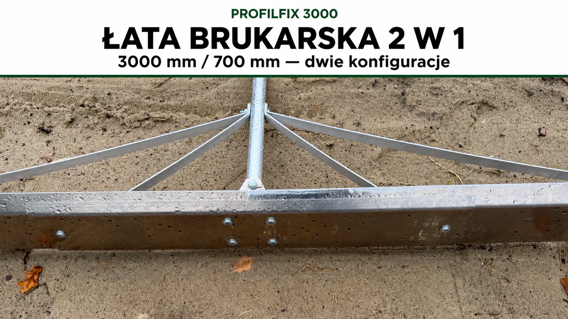 PROFILFIX 3000 – 2in1 rankinė trinkelių klojimo liniuotė iš aviacinio aliuminio pagrindo profiliavimui 2in1 2